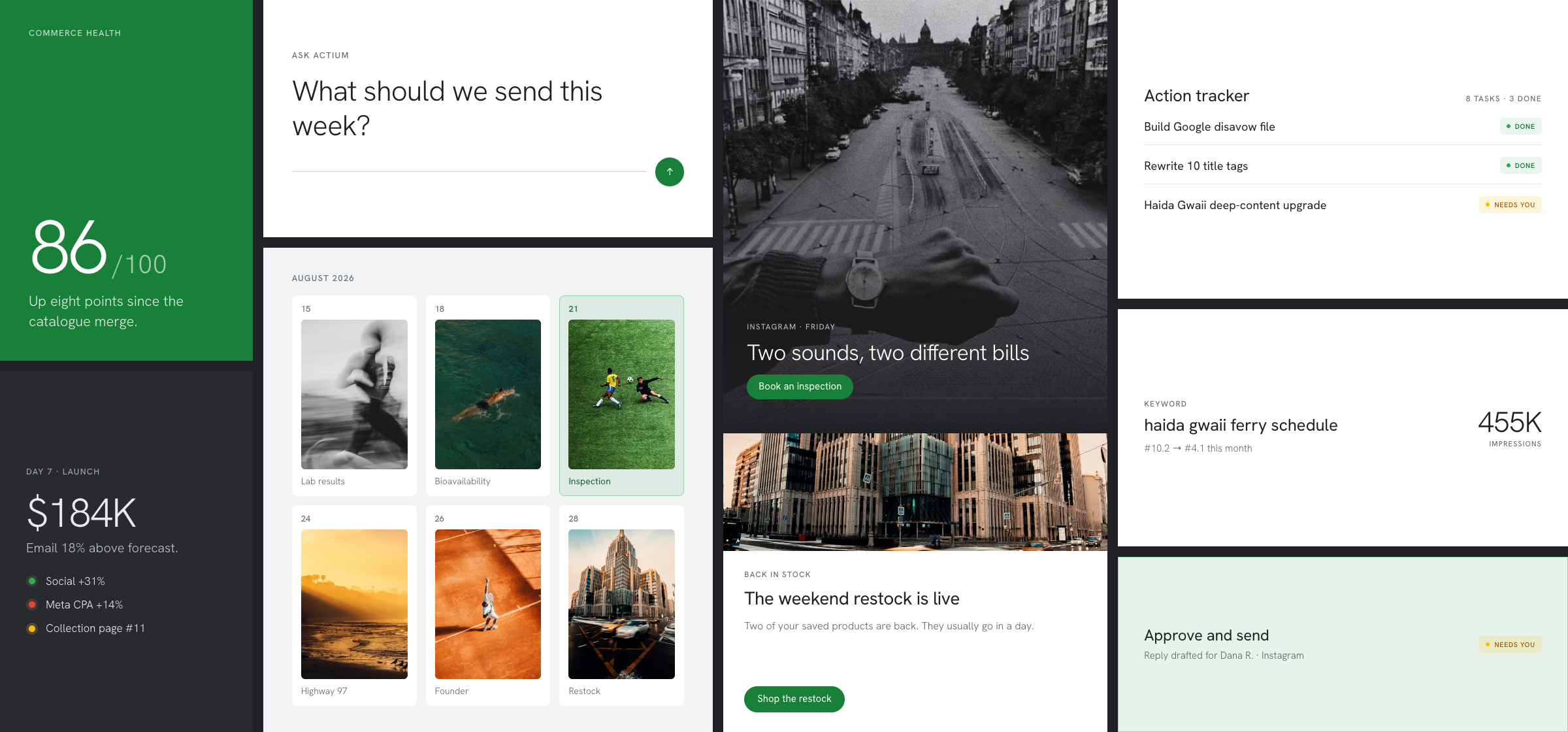 Actium in use across desktop and mobile